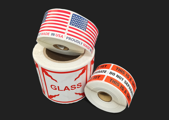Permanent glue ISO9001 Fragile Do Not Bend Stickers For Shipping Labels