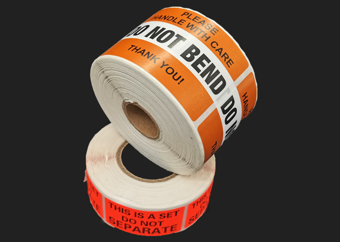 Permanent glue ISO9001 Fragile Do Not Bend Stickers For Shipping Labels